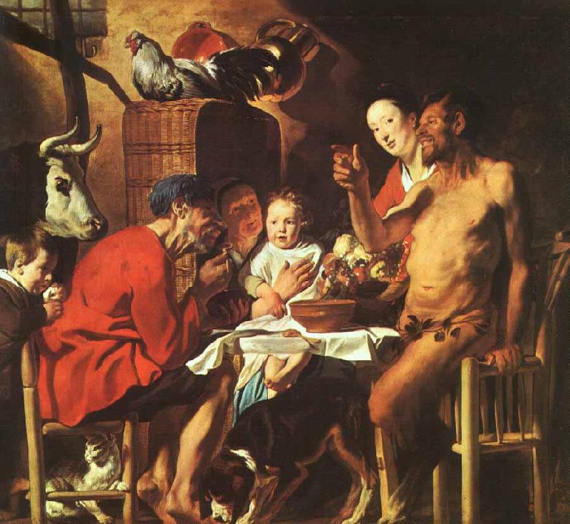 Jacob Jordaens Satyr at the Peasants House